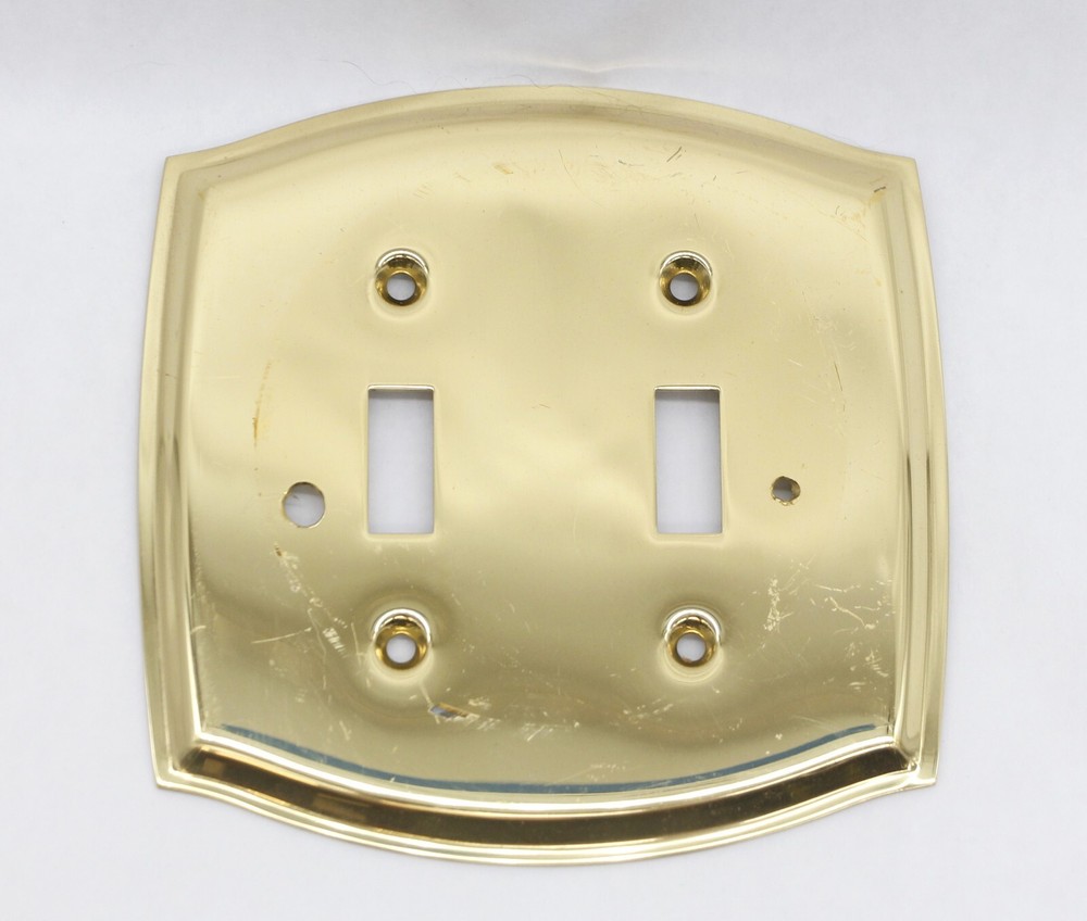 Modern Polished Brass 2 Gang Light Switch Cover