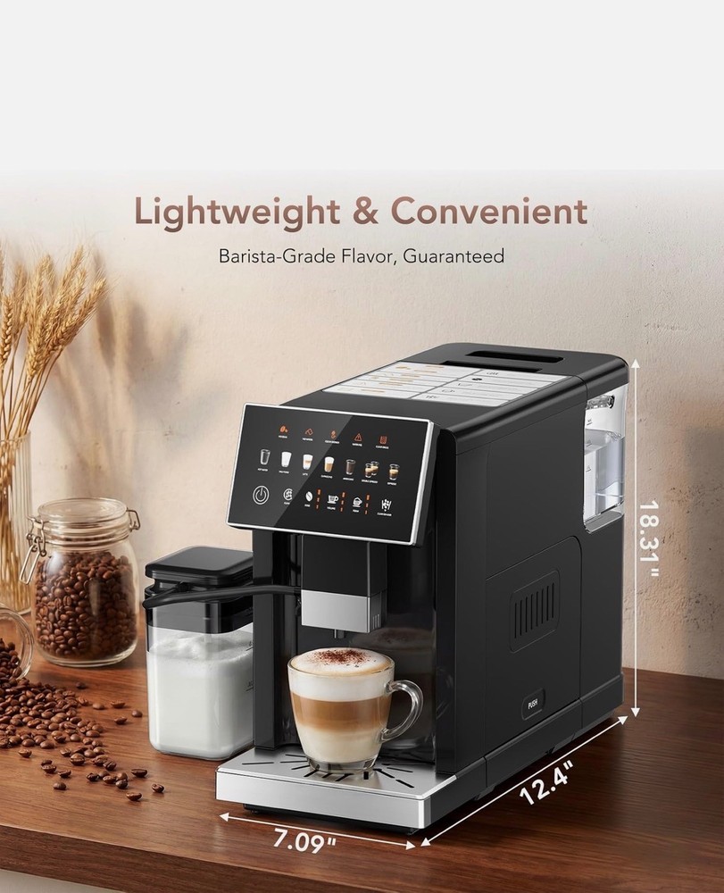 20 Bar Super Automatic Espresso Mac. Fully Automatic Coffee Machine with Grinder