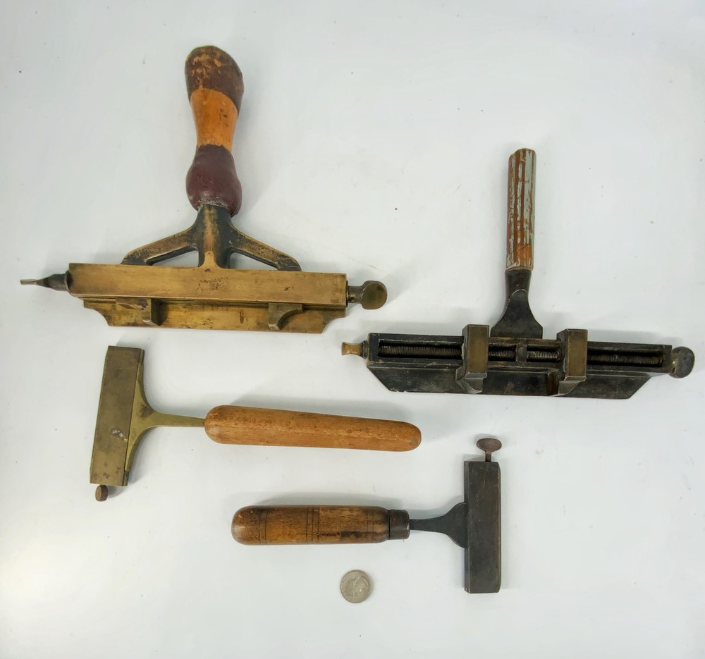 Antique 19th c  Bookbinders type set holders & tools V. Petibon Paris binding