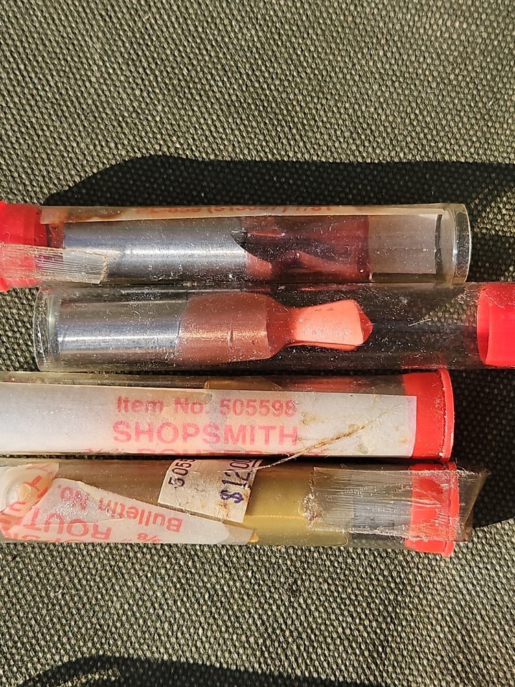 6 Shopsmith Router Bits for All Marks NOS Unused Original Packaging