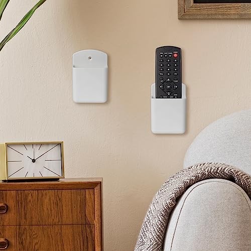 4 Pcs Remote Control Holde Wall Mount, TV Controller Holder, Self White&4Pcs