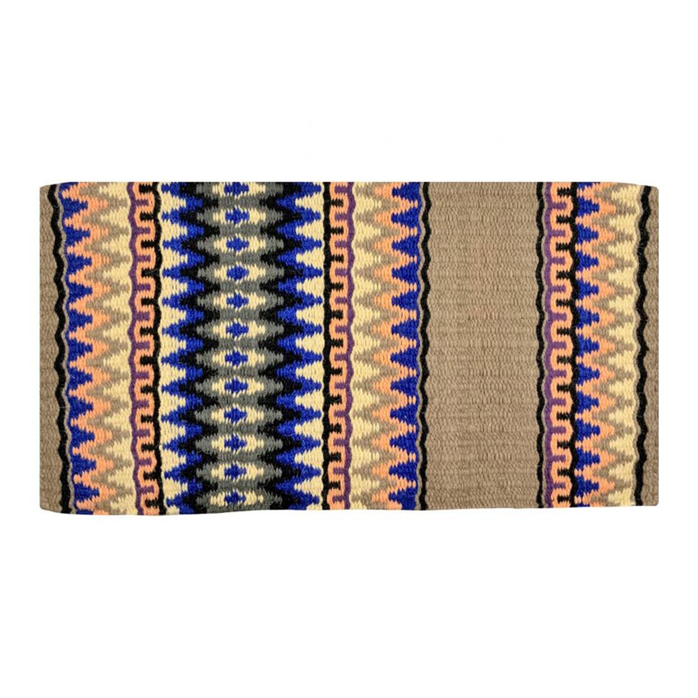 36" X 34" Wool Saddle Blanket with Tan Accent