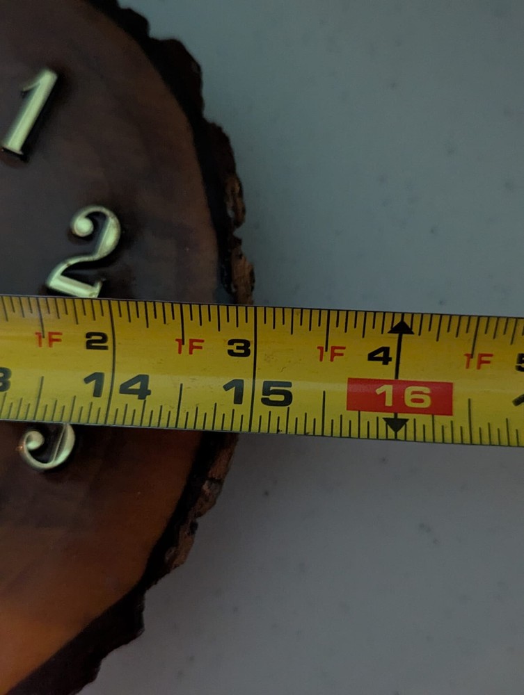 Handmade Live Edged Wood Clock Tested Working Vintage