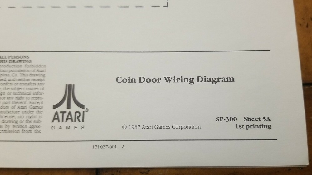 ATARI - Rolling Thunder - Schematic Package Supplement for the operation manual