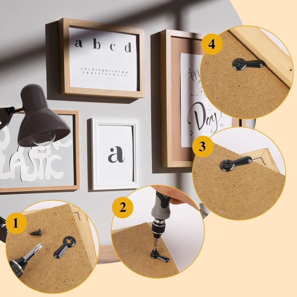 Picture Frame Turn Button Fasteners Set 100 PCS Picture Frame Backing Clips Pho