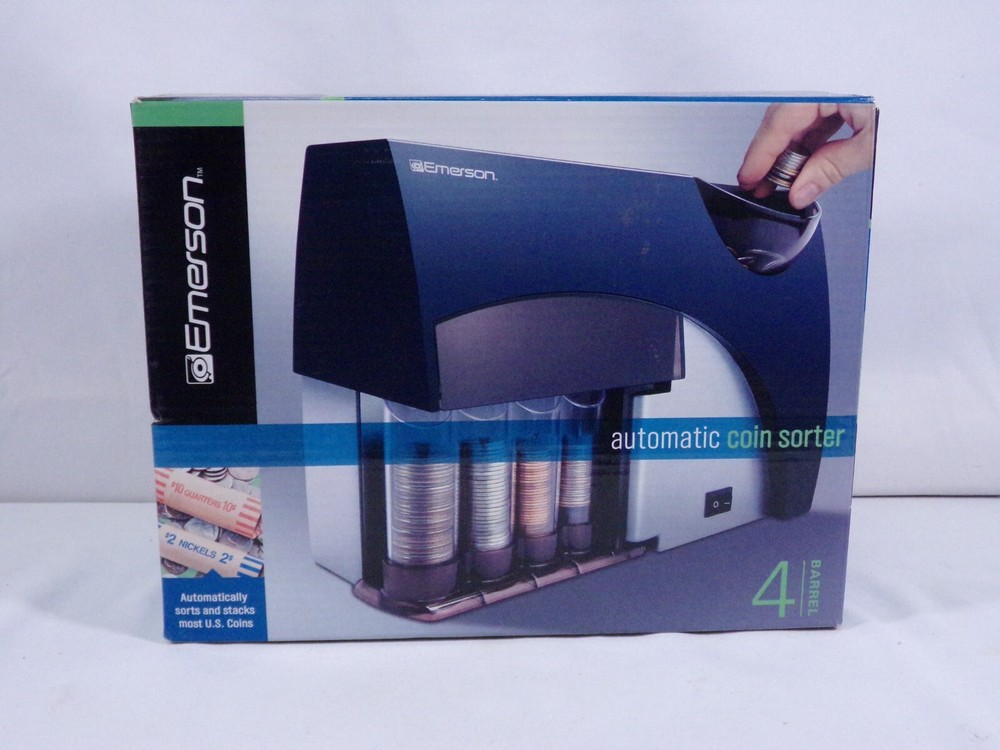 EMERSON 4 BARREL AUTOMATIC COIN SORTER NEW IN BOX