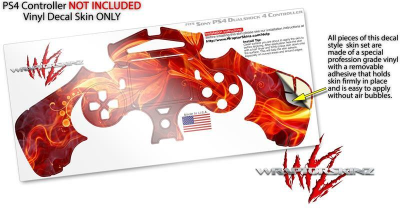 Skin for Playstation 4 Sony PS4 Controller Fire Flower