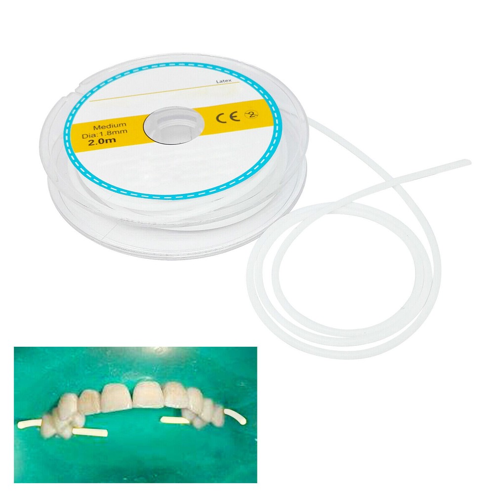 Dental Stabilizing Cord Medium Wedge Clamp Elastic Sheet 2.1m Rubber Stabilizing
