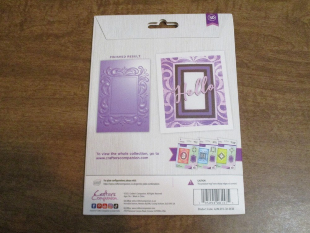 GEMINI 3D EMBOSSING FOLDER AND DIES REGAL RECTANGLE
