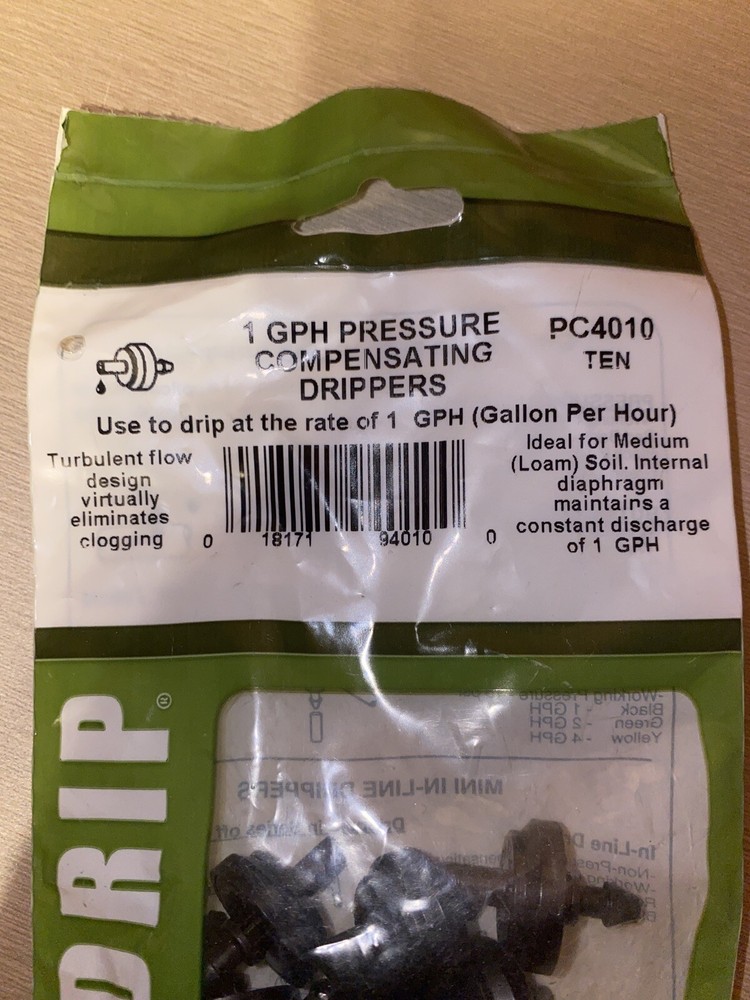 Raindrip PC4010 1 GPH Pressure Compensating Drippers 10 Pieces