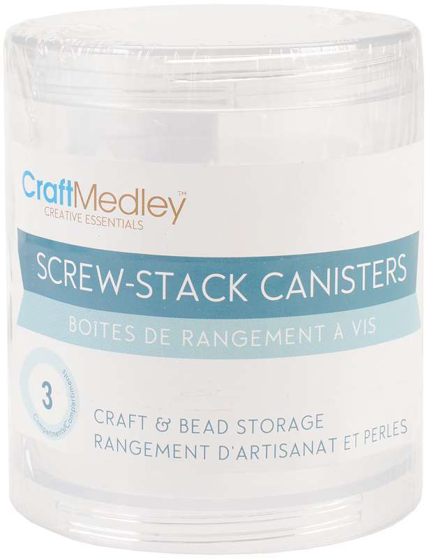 Bead Storage Screw-Stack Canisters 2.75"X1" 3/Pkg