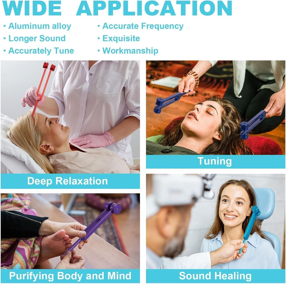 Tuning Fork Set Chakra Tuning Fork Multiple Hz Tuning Forks for Healing with ...