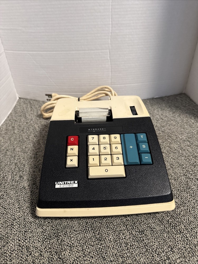 Unitrex Eiko Electric E2082 ● 10 Key Adding Machine Printer 1970s Vintage Retro