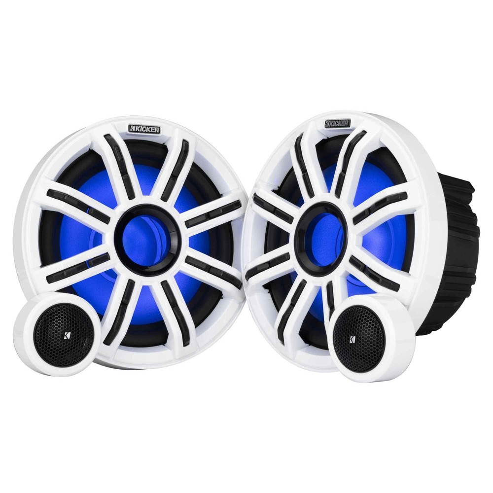 Kicker Premium Marine 8" Component Speaker and Amplifier bundle ( 51MSS8 & 4...