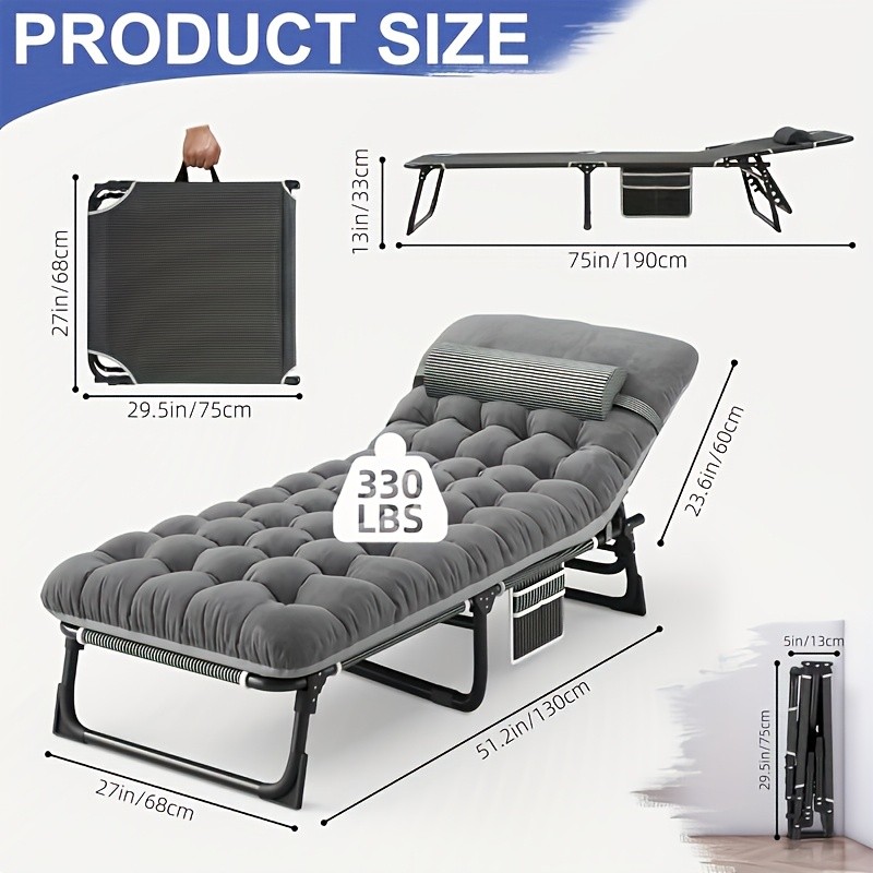 Portable Durable Foldable Single Bed with Comfort