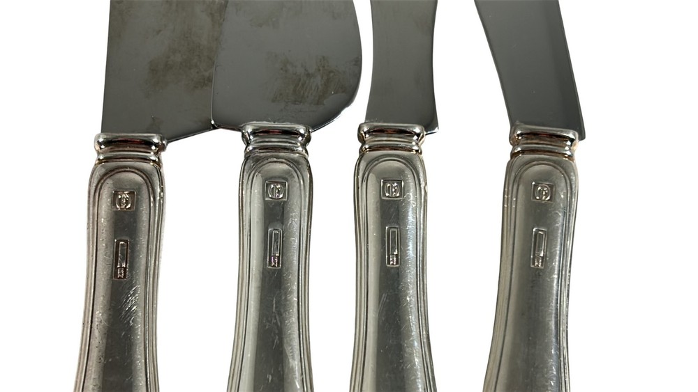 Sheratonn Silver Plate Handle Serving Flatware Set 4 Pieces Cheese Knife Fork
