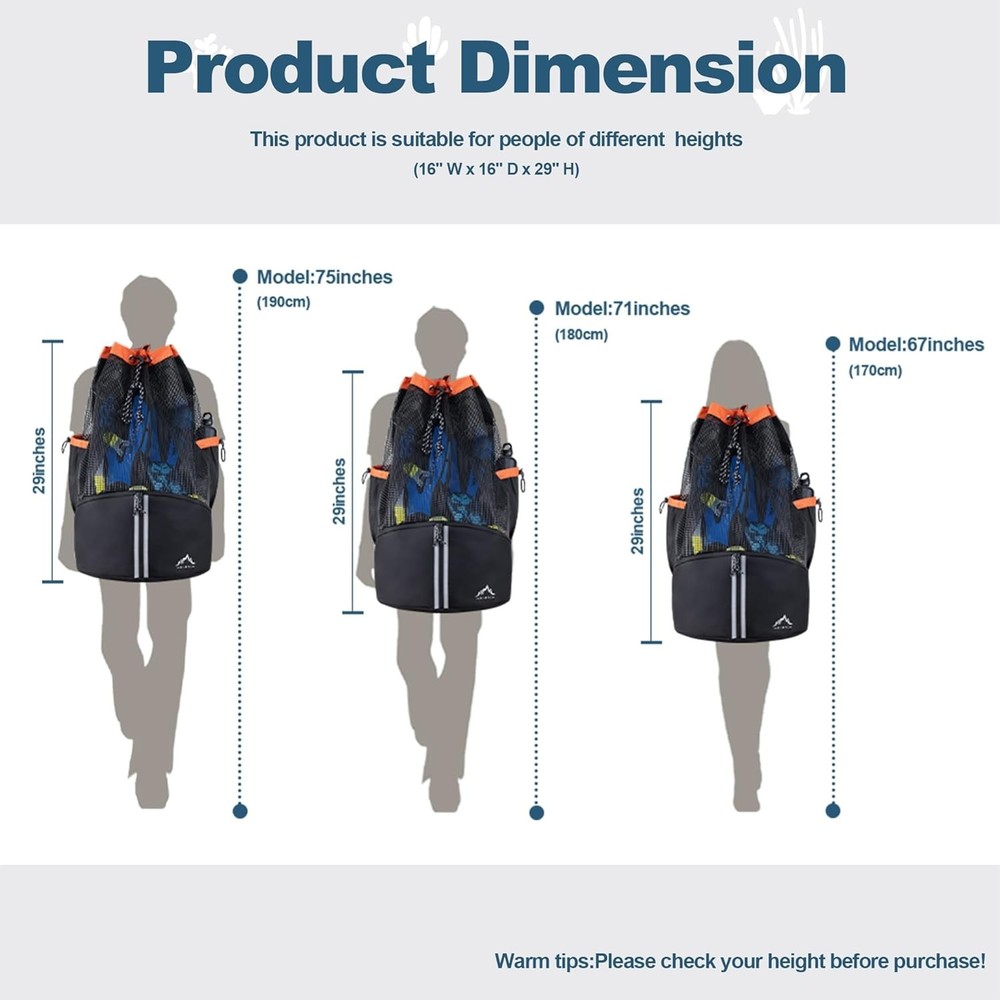Breathable XL Diving Backpack with Multiple Compartments for Gear Protection