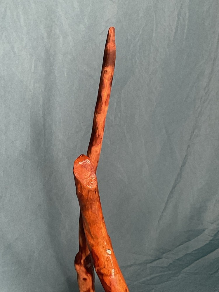 Hand made oak Magic Wand Wit Granate Stone