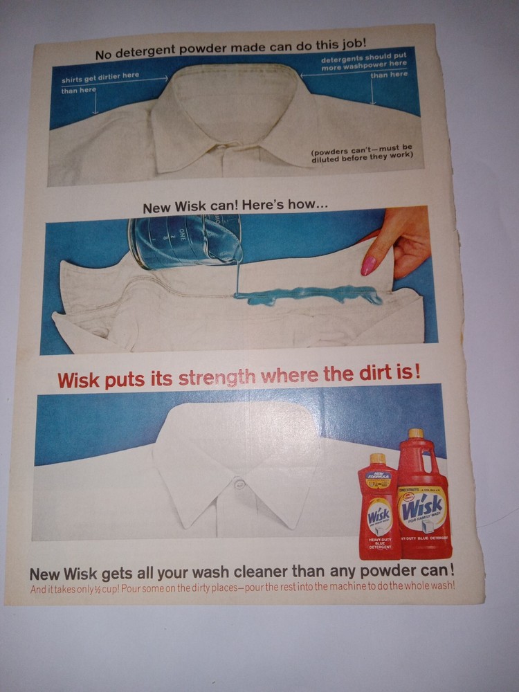 Wisk Laundry Detergent Print Advertisement 1965 Plus Coupon