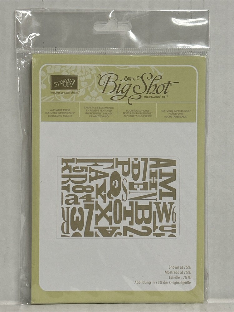 Stampin Up! ALPHABET PRESS Textured Embossing Folder