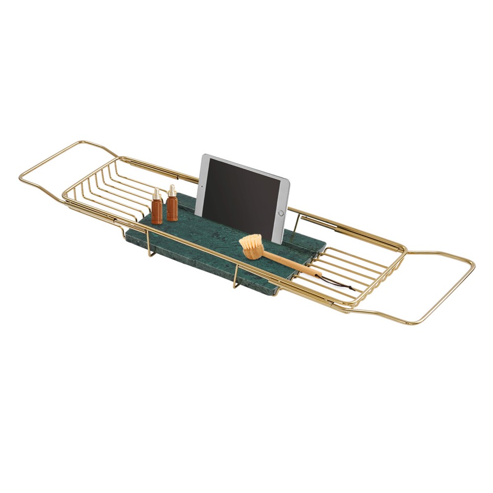 Expandable Bathtub Tray with Elegant Marble Board - Stylish & Durable