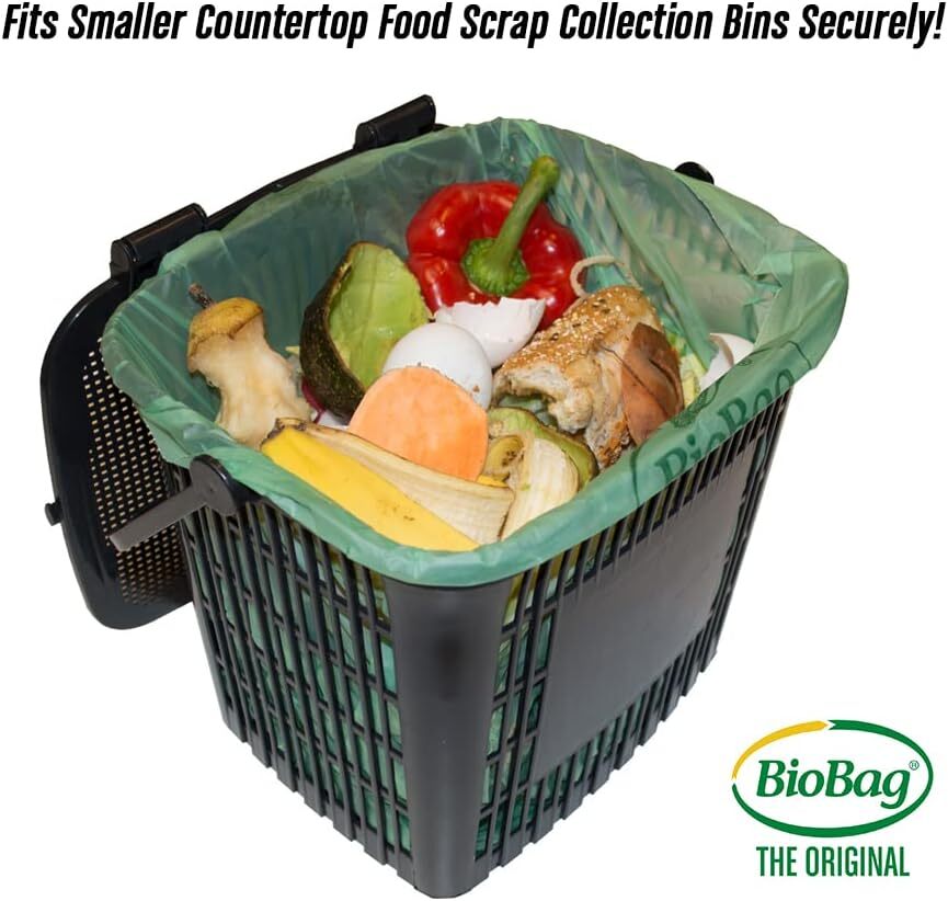 2.6 Gallon Compostable Kitchen Food Scrap Bags, 100 Count