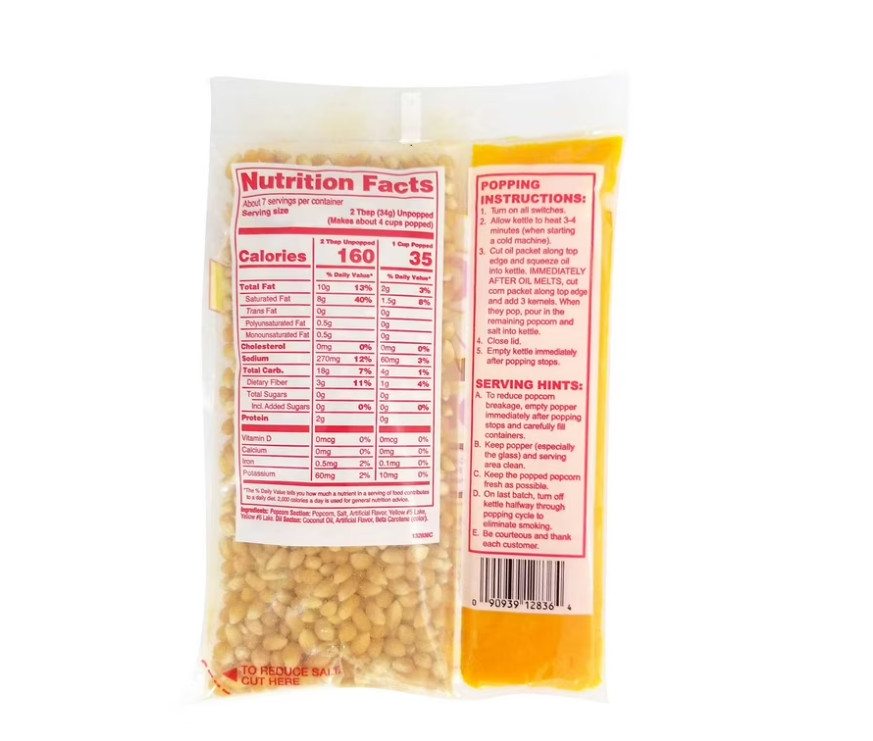 Gold Medal Mega Pop Popcorn Kit, 8 oz., 36 pk.
