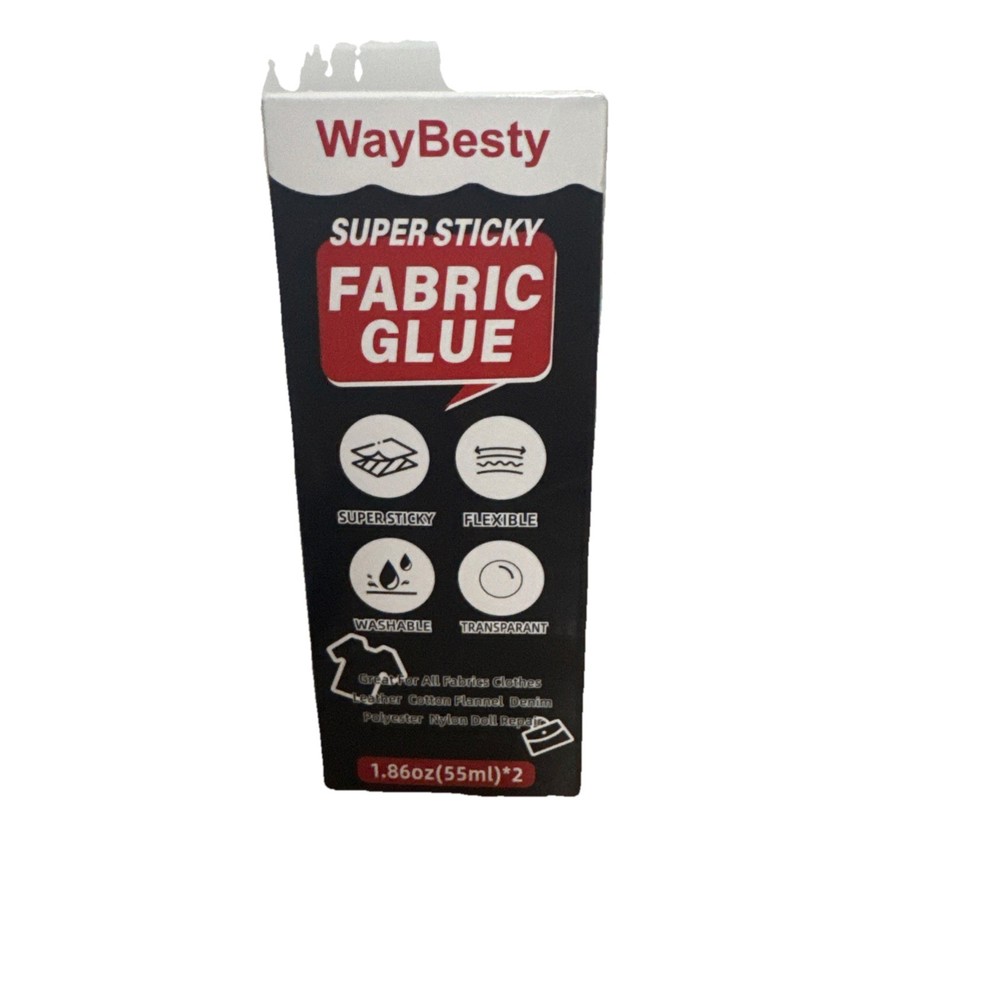 Fabric Glue, 2-Pack 55ml Strong Adhesive Permanent Glue *2