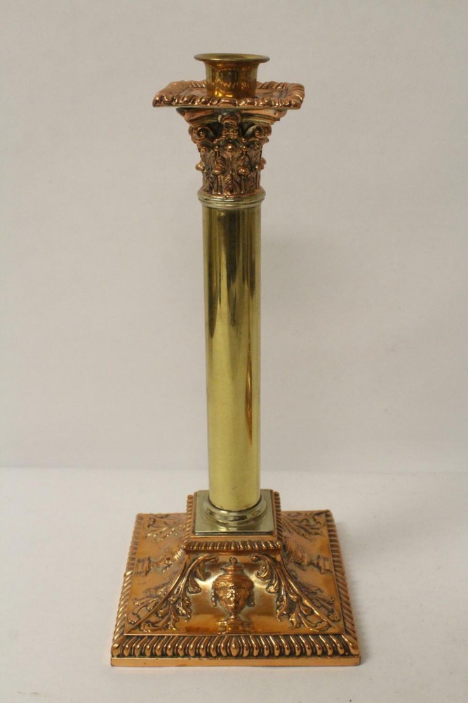 Pr 18th c. Sheffield silver on copper candle holders