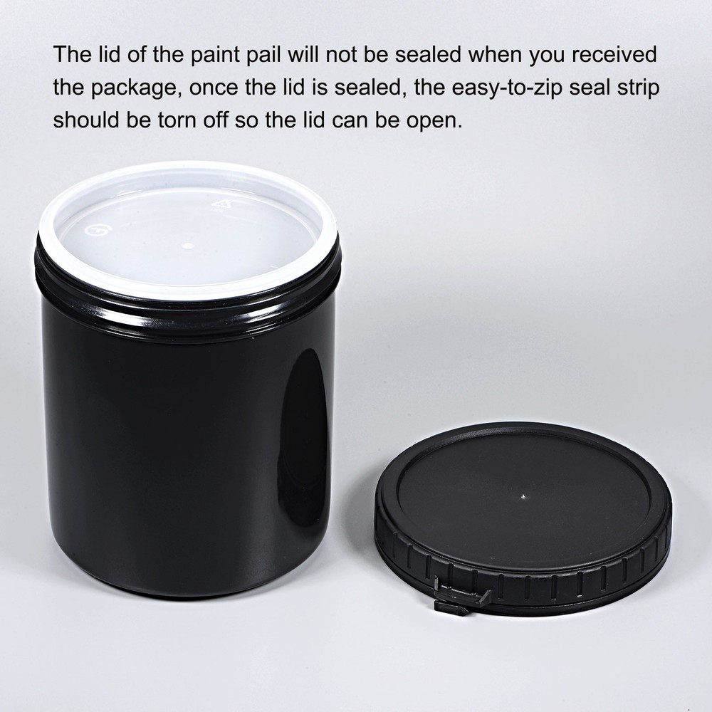 2Pcs 1000mL Plastic Paint Pail Container with Sealing Lid