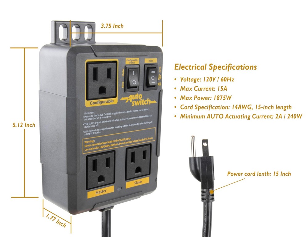 O'SKOOL Configurable Automatic Vacuum Switch for Power Tools with Dual Tool...