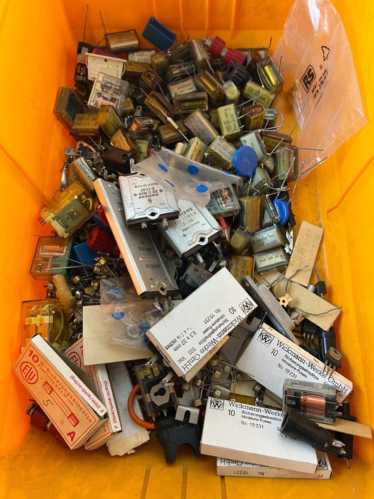 Vintage Electronics Grab Box – RC Snubber Units, Relays, Fuses, Mixed Components