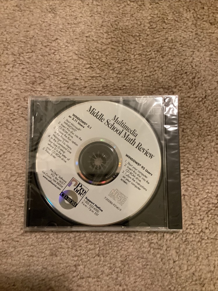 New Middle School Math Review Computer CD-ROM IBM Windows