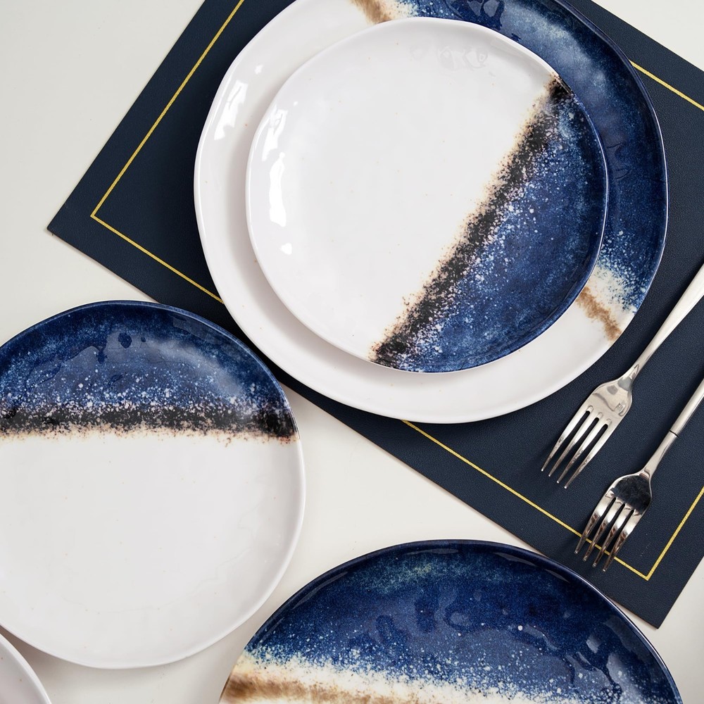 12-Piece Unbreakable Melamine Dinnerware Set for 4 - Lightweight, Chip & Scratch