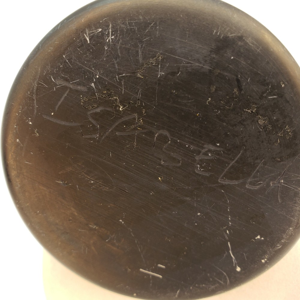 Carved Stone Candlestick Holder Twisted Signed Unique