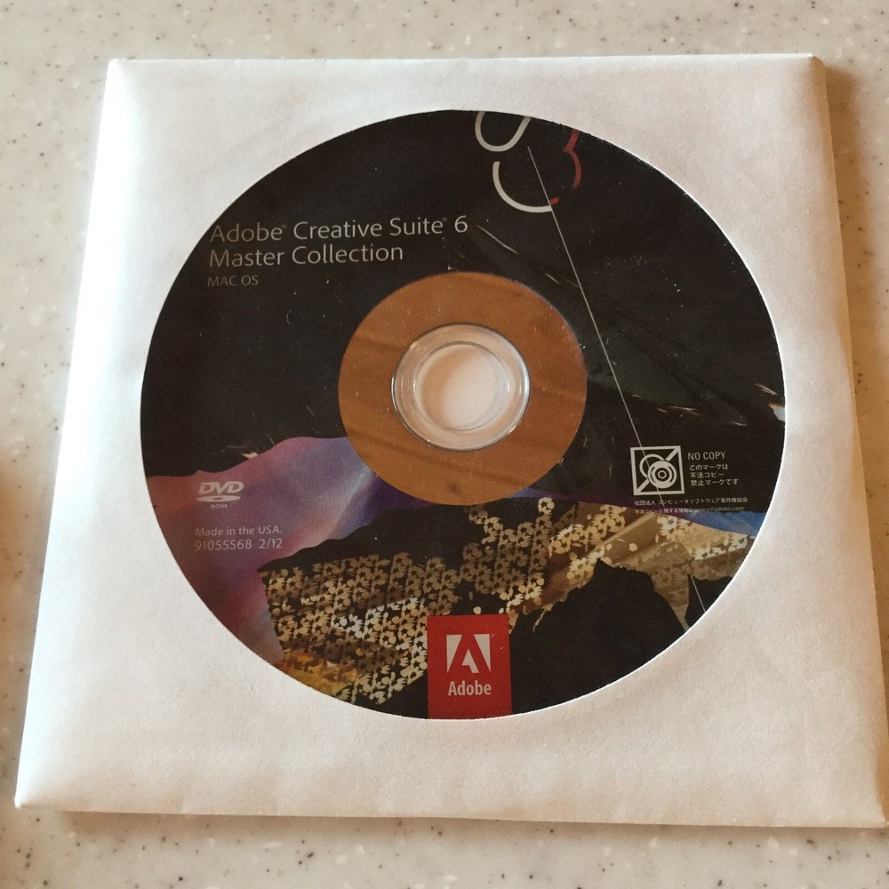 Adobe CS6 Master Collection for Mac - Discs and Serial Number