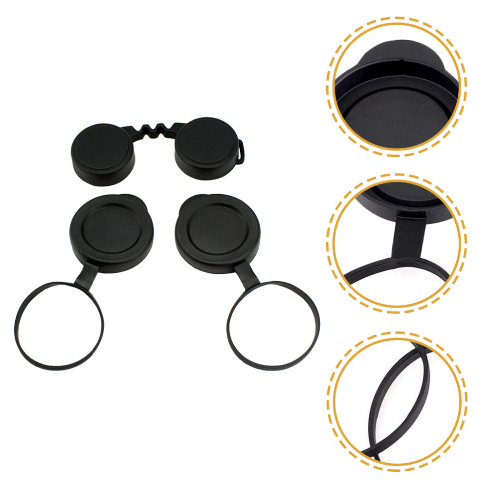Objective Lens Caps Rubber Covers for Binoculars Outdoor Accessories