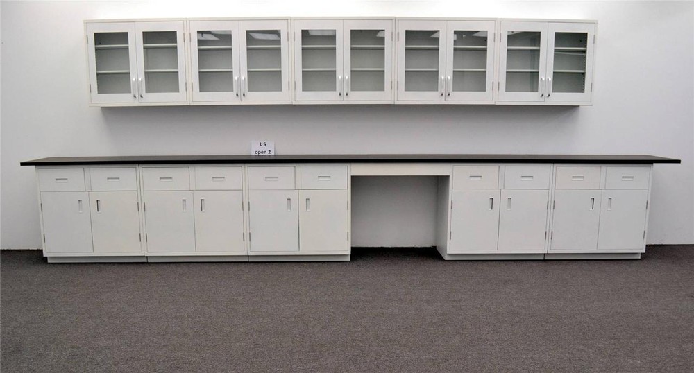 Chemical Resistant Laboratory Cabinet Group : 17' Base & 15' Upper / E1-187