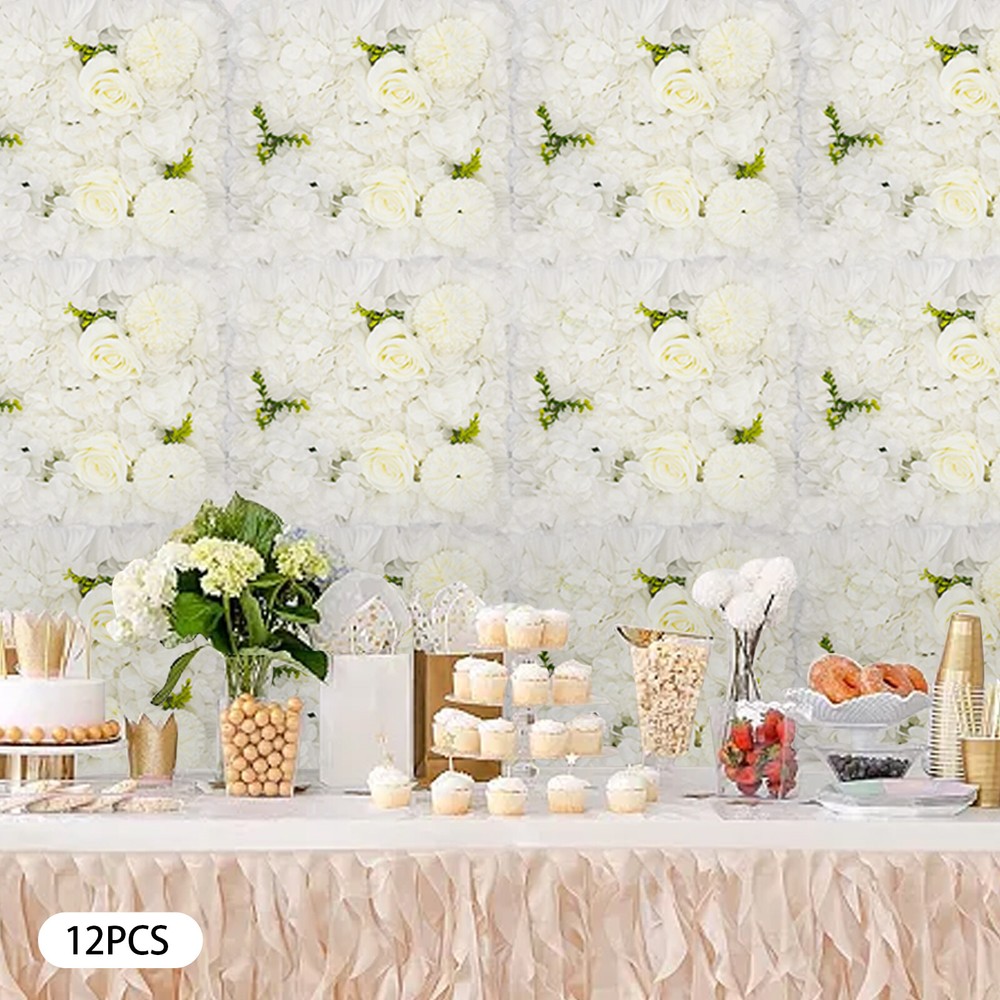12PC Artificial Flower Wall Panel Wedding Backdrop Event Party Flower Wall Panel