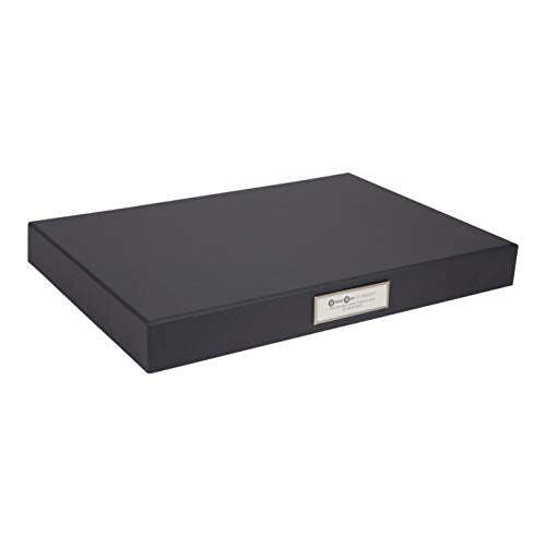 Bigso Sven Fiberboard Classic Hinged Document Box | Dark Grey
