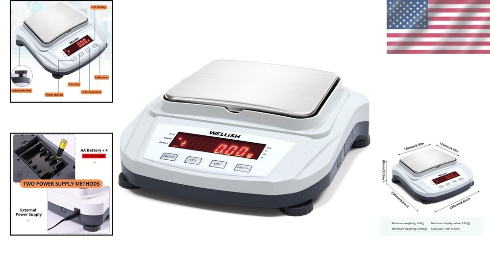 Durable Handheld Digital Scale - 2000g Capacity for Scientific and Culinary Use
