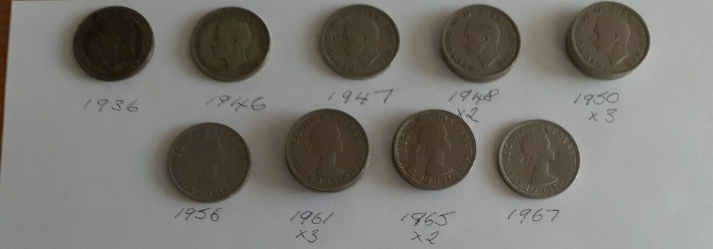HALF CROWN COINS - VARIOUS - 1936 - 1967