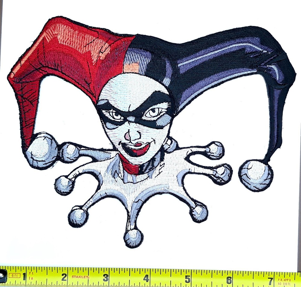 Harley Quinn Embroidered Back Patch Iron On 7" X 5 1/2"