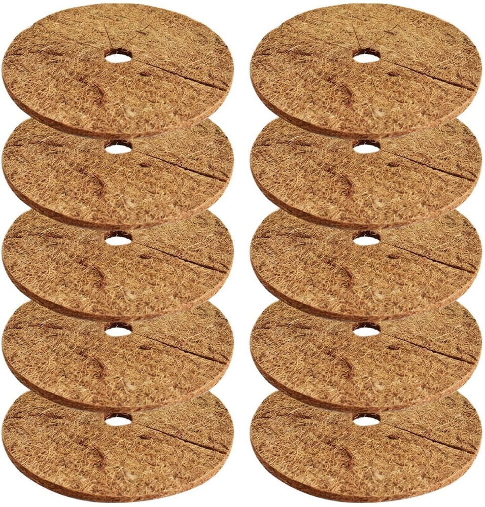 10 Pcs 11.8 Coco Coir Fiber Tree Mulch Ring Protector Mat- Coco Liner Mulch ...