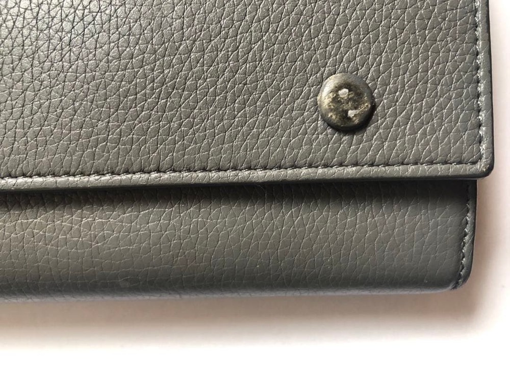 CELINE Gray Long Wallet Leather