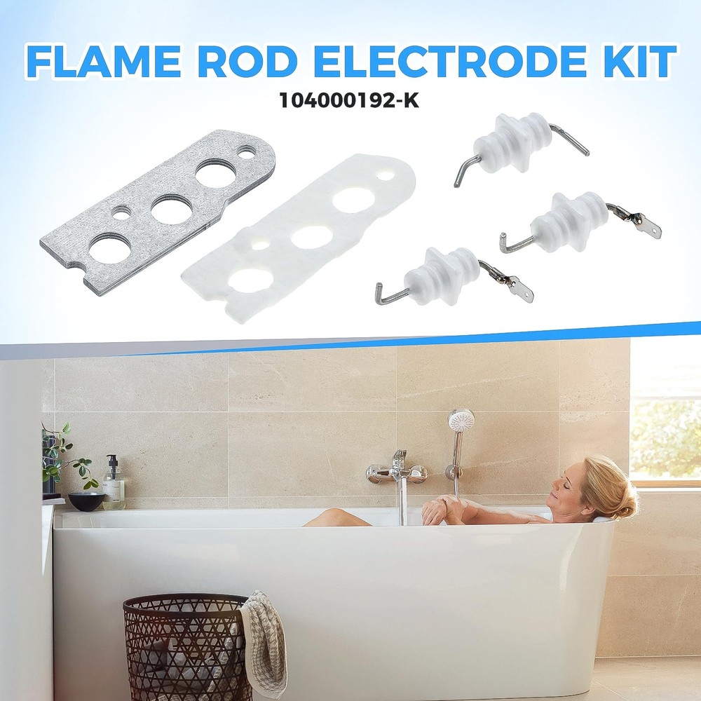 Mgoodoo Flame Rod Electrode Kit 104000192-K for Rinnai R75 R94 RC80 RC98 Heaters