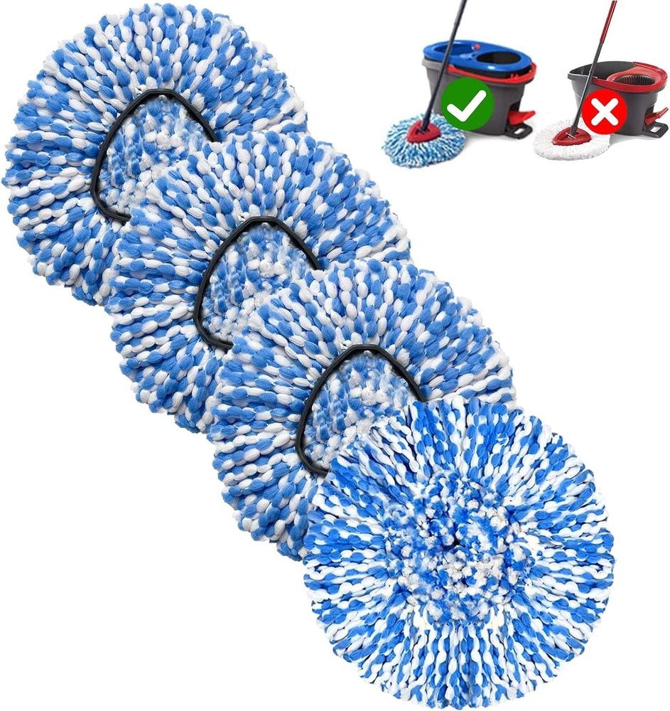 4 Pack Mop Replace Heads CompatibleSpin Mop Refill Head Replacement 2-TankSystem