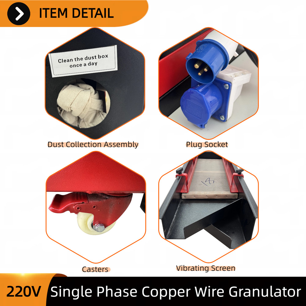 Automatic Copper Wire Granulator 220V Single Phas for Cable Recycling Machine