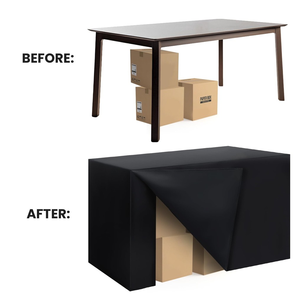 2 Pack Fitted Tablecloth 6FT Rectangular 72x30 Black Table Cover