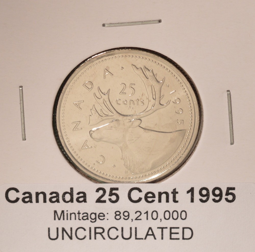 1995 Canada Quarter - UNCIRCULATED - from original mint roll